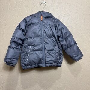 J Crew Crewcuts Jacket Boys Size 3T Down Puffer Parka Coat  Lined Hooded Gray